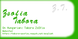 zsofia tabora business card
